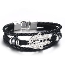 Load image into Gallery viewer, Lucky Vintage Men's Leather Bracelet Playing Cards Charm Multilayer Braided Men and Women Gift