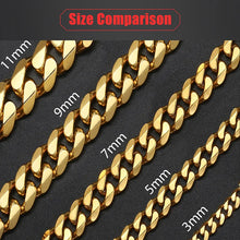 Load image into Gallery viewer, Women's Men's Bracelet Stainless Steel Cuban Link Chain Bracelets Gold Color Silver Color Fashion Wholesale Jewelry KBB10