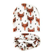 Load image into Gallery viewer, Modern Children Girls Cartoon Sheep Printing Cotton Hat and Scarf Animal Pattern Kids Caps Baby Beanie