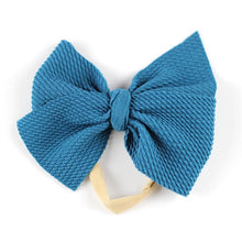 Load image into Gallery viewer, Modern New Headband with Messy Bow Baby Girls Hairbows Infant Solid Large Bow Turban Headwrap Newborn Bow For Girls