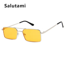 Load image into Gallery viewer, Luxury Famous Retro Modern Square Unisex Men and Women‘s Sunglasses With Alloy Metal Small Frame With Clear Double Bridge Men's Sunglasses