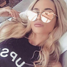 Load image into Gallery viewer, Luxury Vintage Modern Cat Eye Metal High Quality Frame With Miror Sunglasses For Women and Lady sunglasses With UV400 Protection