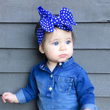 Load image into Gallery viewer, Modern Big Bowknot Headband For Baby Girls Bow hair band dot Cotton turban Head Wrap Hair Accessories