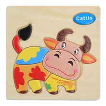 Load image into Gallery viewer, Wooden 3D Stevvex Modern Interesting Baby Learning Puzzles for Children Cartoon Animal Fruit Puzzles Intelligence Kids Children Educational Toy