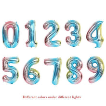 Load image into Gallery viewer, Big 32 Inch Number Foil Balloons Gold Silver Blue Digital Globos For Wedding Birthday Party Decoration In NEW Luxury Style