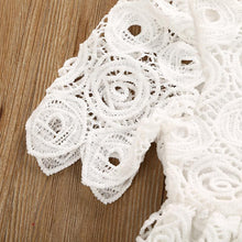Load image into Gallery viewer, Handmade Classic Baby Girls Dress with Princess Floral Lace And Hollow Out Short Sleve Party Dress For Girls
