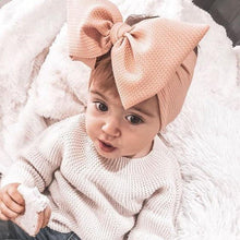 Load image into Gallery viewer, Adjustable Big Bow Headwrap Top Knot Headbands Over Sized Bow Hair Turban for Newborn Girl
