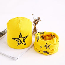 Load image into Gallery viewer, Star Print Cotton Hat And Scarf Baby Beanie Kids Caps Children's Accessories For Boys and Girls