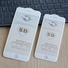 Load image into Gallery viewer, 5D Screen Protector for iPhone6 6S 7 8 Plus X Edge Full Cover Film for iPhone 14 13 12 mini 11 Pro Max XR XS Tempered Glass Film Curved Edge Full Glue Screen Protector For iPhone