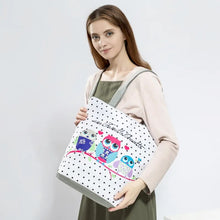 Load image into Gallery viewer, Floral And Owl Printed Women's Casual Tote Female Daily Use Female Shopping Bag Ladies Single Shoulder Handbag Simple Beach Bag