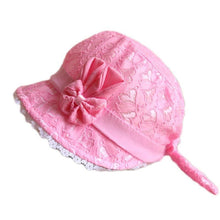Load image into Gallery viewer, Cute Princess Baby Hat With Bow Solid Color Lace Hollow for Baby Girl Cap Toddler Kids Beach Bucket Hats In Retro Design