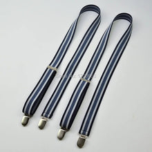 Load image into Gallery viewer, 4 clips black no cross men's suspenders for adult 2.5cm women's pants with adjustable suspenders grey
