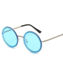 Load image into Gallery viewer, Famous Luxury Round Retro Rimless Elegant Woman and Lady Sunglasses Style With Zircons and Diamonds and UV400 Protection