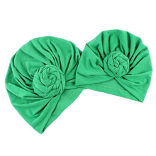Load image into Gallery viewer, Modern Cotton Hat Handmade Baby Girls Turban Hats Twist Knot Women Caps For Mom And Daughter In Elegant Design