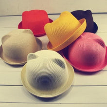 Load image into Gallery viewer, Elegant Summer Baby Hat Cap Children Breathable Straw Hat Kids For Boys and Girls Hats With cat ears