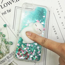 Load image into Gallery viewer, 3D Cat Case For Iphone 5s Se 7 7 Plus Case Liquid Quicksand Glitter Silicone Case For Iphone 8 8 Plus X 6 6s Cover Rubber Silicone Phone Case