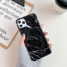 Load image into Gallery viewer, White Gray Marble Slim Soft Clear Bumper Full-Body Protective Phone Case Cover Glossy Marble Texture Cover for iPhone 11 14 Pro Max 14Plus 12 13 Mini X XR XS Max Soft Back Case