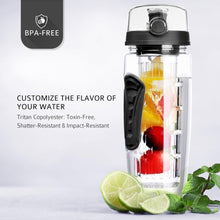 Load image into Gallery viewer, 900mlFruit Infuser Water Bottle Juice Shaker Sports Lemon Water Bottle Fitness Sport Fruit Drinking Bottles Gadget For Fitness Sport and Excerises In Modern New Trend Design