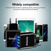 Load image into Gallery viewer, Modern Black 48W Quick Charger 3.0 USB Charge Plug Wall Mobile Phone Charger Adapter Fast Charging