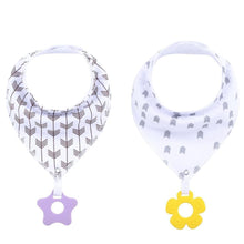 Load image into Gallery viewer, 100% Organic Cotton Super Absorbent And Soft Unisex Baby Bandana Drool Bibs And Teething Toys For Newborn