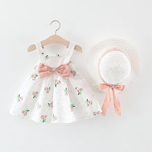 Load image into Gallery viewer, Summer Girl Kids Sleeveless Print Floral Birthday Party Princess Dress With Hat In Modern NEw Elegant Design For Girls Kids 6-24Months
