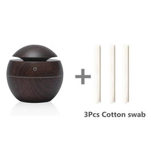 Load image into Gallery viewer, Mini Air Humidifier Ultrasonic USB Aroma Wood Grain LED Night Light Electric Essential Oil Diffuser Aromatherapy Home