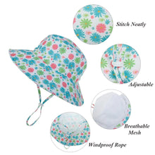 Load image into Gallery viewer, Modern Baby Hat for Girls & Boys Kids Bucket Hat Travel Beach Hat Baby Cap Sun Hats with Windproof Rope