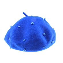 Load image into Gallery viewer, Modern Art Wool Baby Hat with Pearls Cat Candy Color Retro Baby Girl Cap Kids Beret Hats for Girls