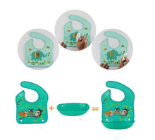 Load image into Gallery viewer, Waterproof Silicone Bib Feeding Food Catcher Baby Newborn Cartoon Aprons Adjustable Baby Bibs For Kids