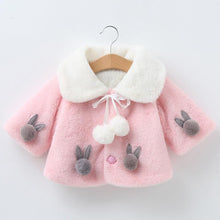 Load image into Gallery viewer, Princess Baby Girls Winter Thick Bownot Cloak Coat Flower for Childre With Flowers