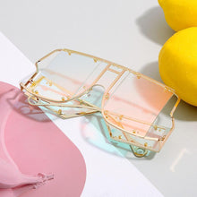 Load image into Gallery viewer, Luxury Modern NEW Fashion Square Oversized and Big Frame Woman and Ladies SunglasseBrand Metal Rivet Trend Unique Female Eyewear Wth UV 400 Protection