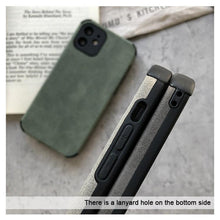 Load image into Gallery viewer, Elegant Black Green Leather Phone Case For iPhone 13 12 11 Pro Max Mini Business Soft Shockproof Back Cover Leather Case for iPhone Durable Lightweight Shockproof Slim Back Cover Compatible with iPhone