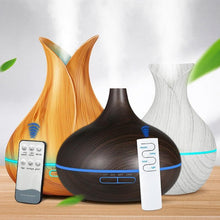 Load image into Gallery viewer, 550ml Aroma Air Humidifier Essential Oil Diffuser Aromatherapy Electric Ultrasonic cool Mist Maker for Office Home Bedroom Living Room Study Yoga Spa - Wood Grain, 7 Colors LED Light