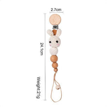 Load image into Gallery viewer, Modern Handmade Pacifier Chain Baby Teething Chains Crochet Rabbit Panda Beads Wooden Clips Wood Tiny Rod For Kids