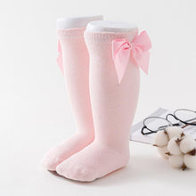 Load image into Gallery viewer, Baby Girls High Long Soft Cotton Lace Big Bow Knee Socks Toddlers Stretchable Material Excellent For Every Occasion
