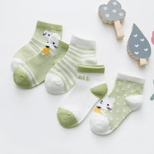 Load image into Gallery viewer, 5 Pairs Cute Summer Breathable Mesh Cotton Infant Baby Socks For Newborn Boys And Girls