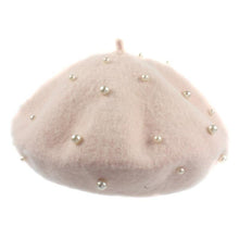 Load image into Gallery viewer, Modern Art Wool Baby Hat with Pearls Cat Candy Color Retro Baby Girl Cap Kids Beret Hats for Girls