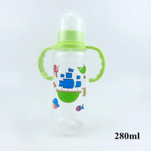 Load image into Gallery viewer, Unisex Baby 150/280ml Wide Mouth Soft Silicone Cover Straw Drinking Milk Bottle For Newborn Nursing Product With Handle