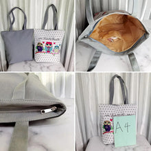 Load image into Gallery viewer, Miyahouse Lovely Owl Printed Women's Casual Tote Large Capacity Canvas Female Shopping Bag Ladies Shoulder Handbag Beach Bag