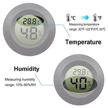 Load image into Gallery viewer, Mini LCD Digital Thermometer Hygrometer Meter Round Shape LCD Display Reptile Aquarium Temperature Humidity Meter Detector Tool