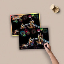 Load image into Gallery viewer, 4PCS/SET Magic Colorful A5 Drawing Board Paper Painting Scraping Children Learning Education Toys Painting Doodle Scratch Toys