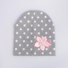 Load image into Gallery viewer, Modern Elegant Baby Girl Hat Cap With Bow and Dots Cotton Flower Beanie for Girls Butterfly Knot