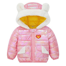 Load image into Gallery viewer, Shiny Modern Luxury Speciall Designed Winter Outerwear Hooded Coat & Jacket Winter Fashion Kids clothing Models For Babies and Girls 3-24 Months