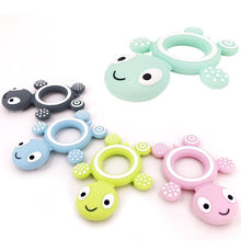 Load image into Gallery viewer, Baby Silicone Teethers Food Cute Turtle Tiny Teething Baby Shower Gifts Cartoon Animals Teether
