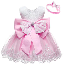 Load image into Gallery viewer, Modern luxury Baby Elegant Baby Girls 1st Year Birthday Dress Halloween Costume Party Dress For Baby And Girls With Big Bow And Modern Unique Colors