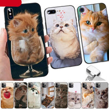 Load image into Gallery viewer, Cute Cat Black Phone Case For IPhone 13 8 7 6 6S Plus X 5 5S SE 2020 XR 11 Pro XS MAX Slim Fit Soft Print Design Flexible Silicone Cover For iPhone