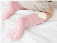 Load image into Gallery viewer, Luxury Modern Socks Baby Girls Knee High Socks With Angel wing Summer Autumn Cotton Socks Solid Candy Color Toddler For Kids
