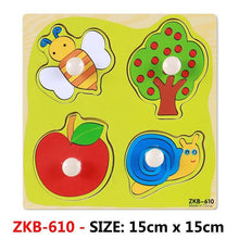 Load image into Gallery viewer, New Hand Grab Board Wooden Puzzle Toys for Children Cartoon Animal Fruit Kids Baby Early Educational Learning Toy