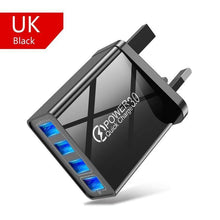 Load image into Gallery viewer, Modern Black 48W Quick Charger 3.0 USB Charge Plug Wall Mobile Phone Charger Adapter Fast Charging