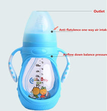 Load image into Gallery viewer, Infant Food Silicone Glass Feeding Bottle For Baby Feeding Bottle Children Drink Water to Feed Glass For Baby
